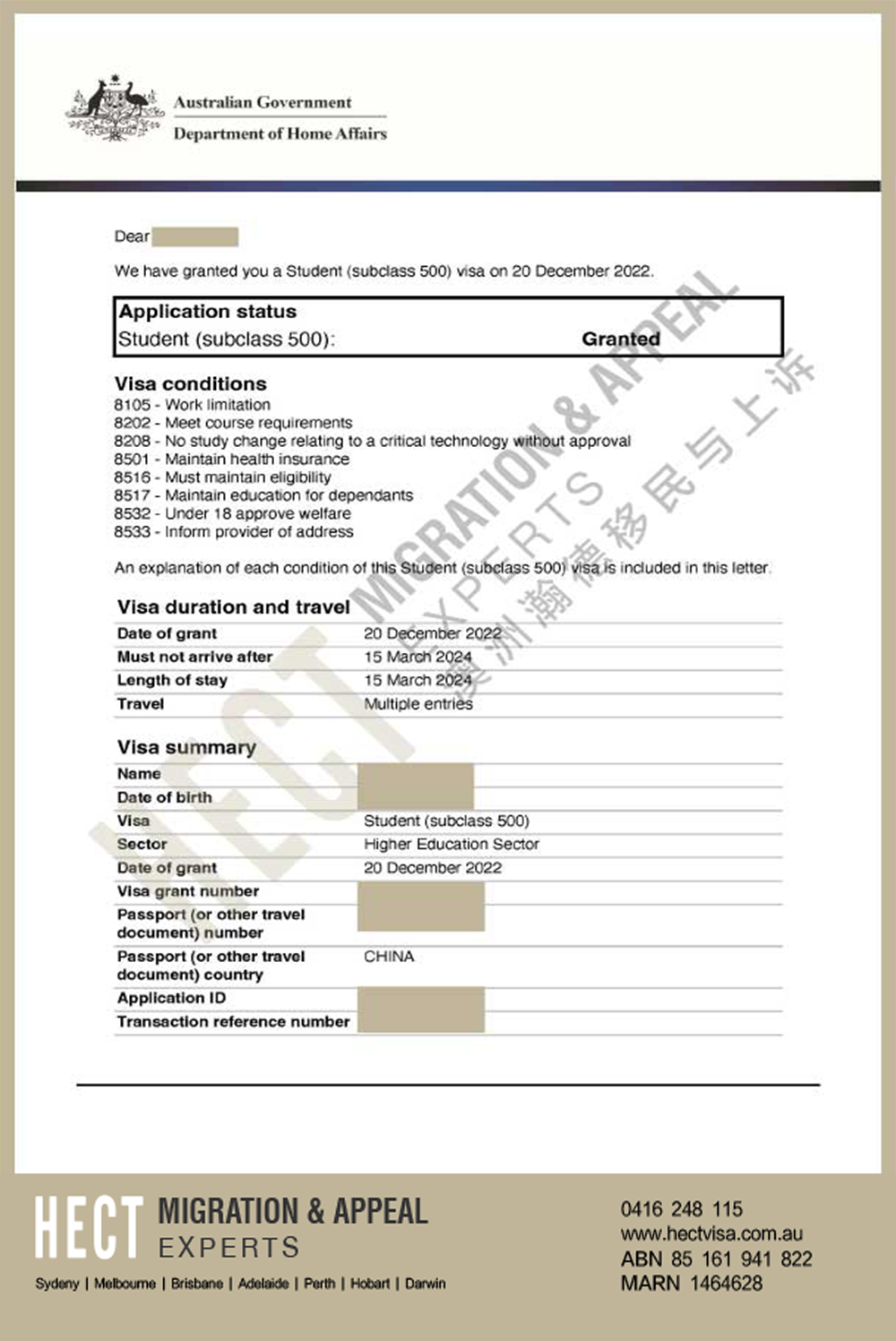 Student Visa Case Study 10 Overseas Elderly Applicant Subclass 500